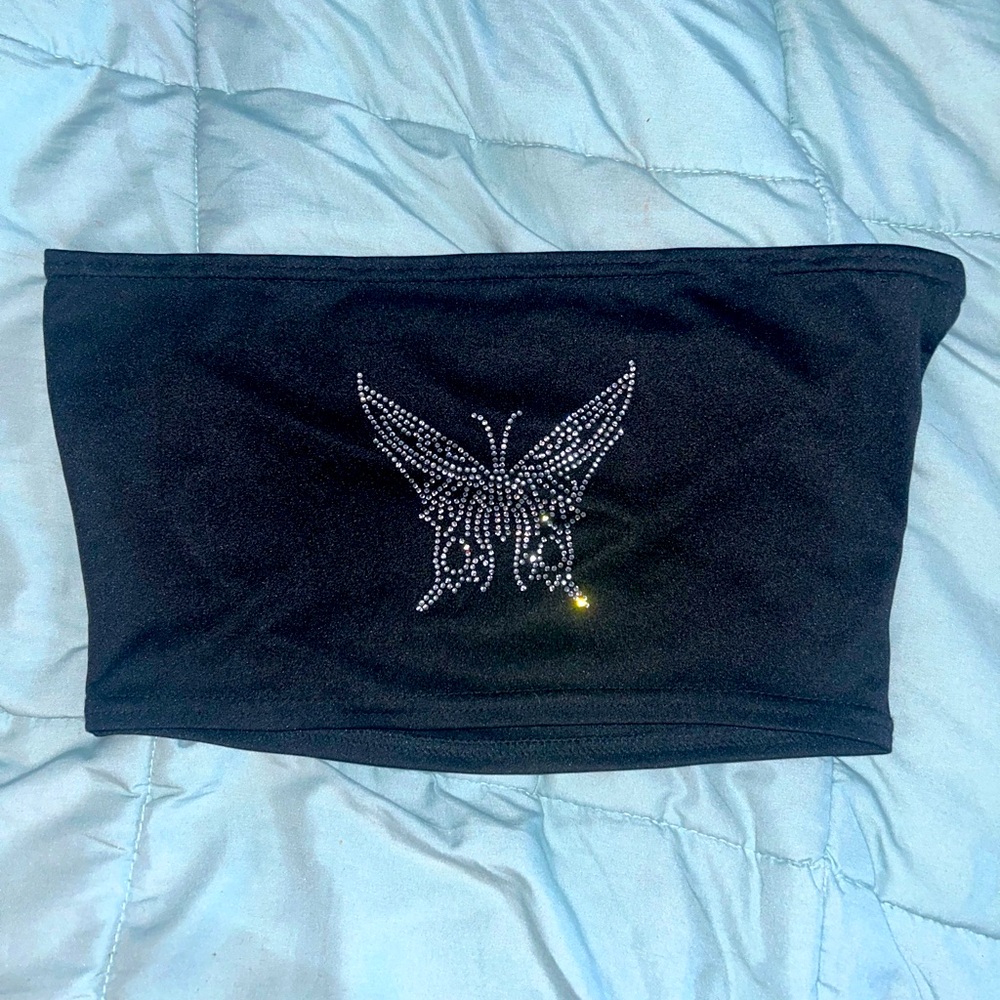 SALE 🏷️ Butterfly gemstone Tube Top 🦋 SIZE MEDIUM